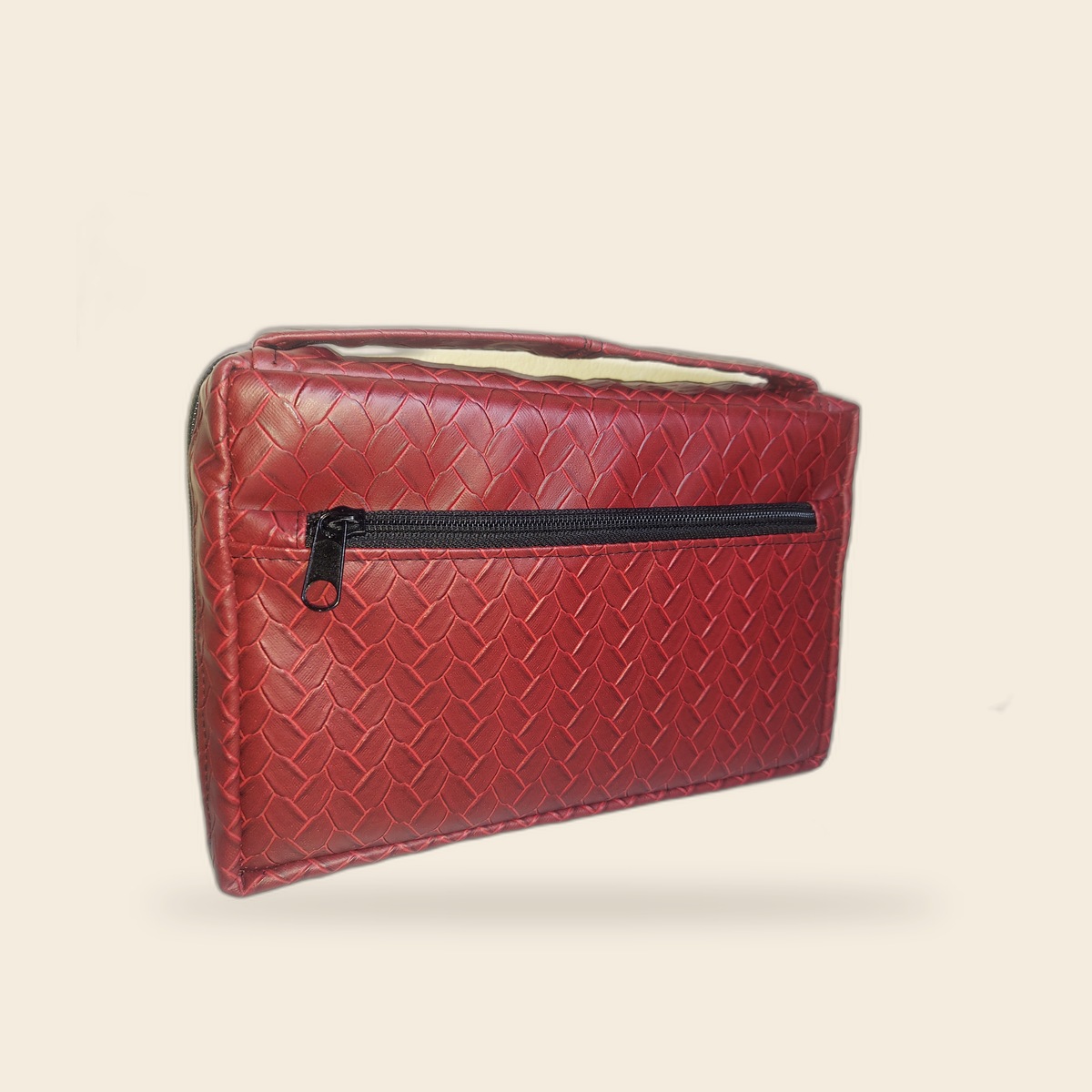 Woven burgundy bible bag