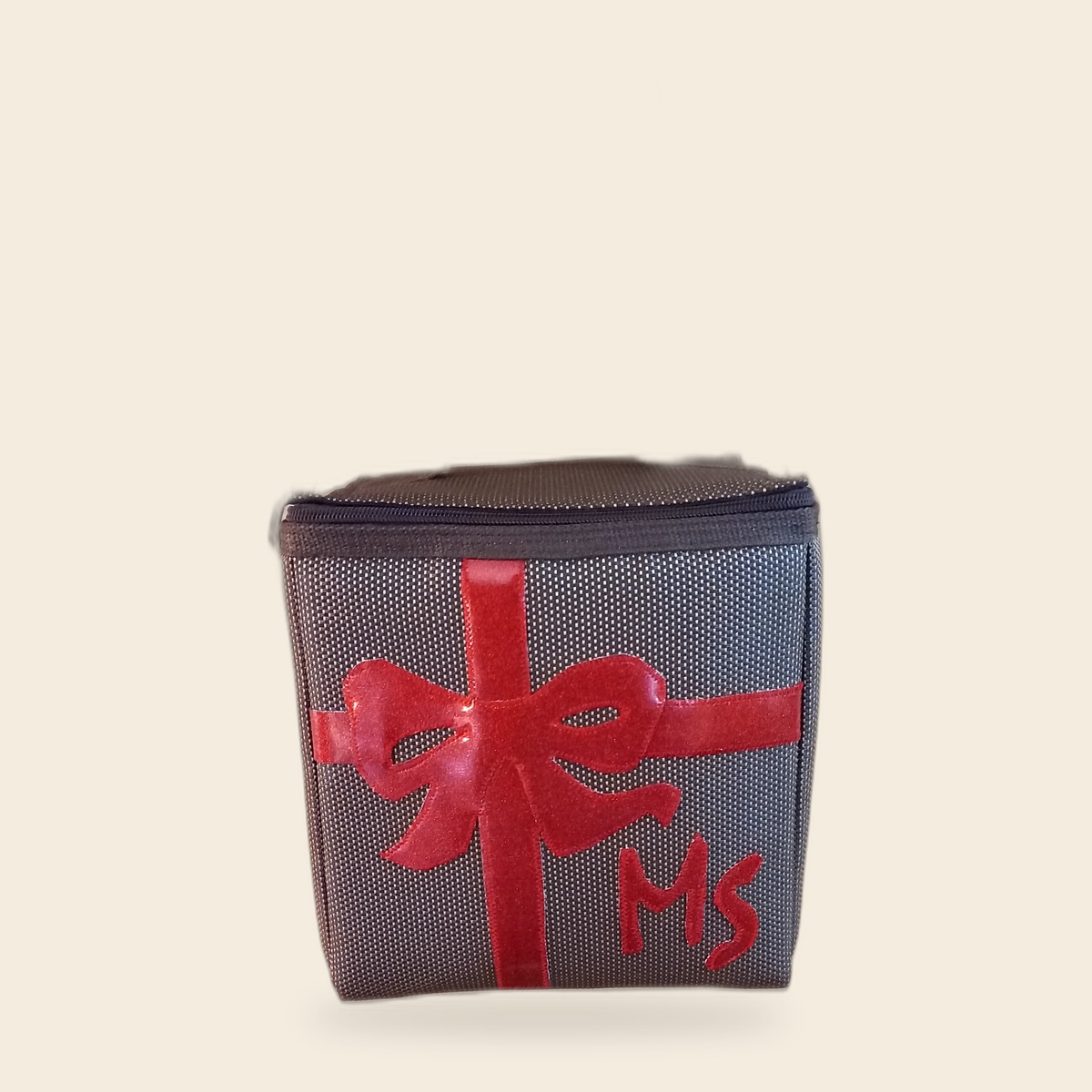 MS gift bow Christmas lunch bag