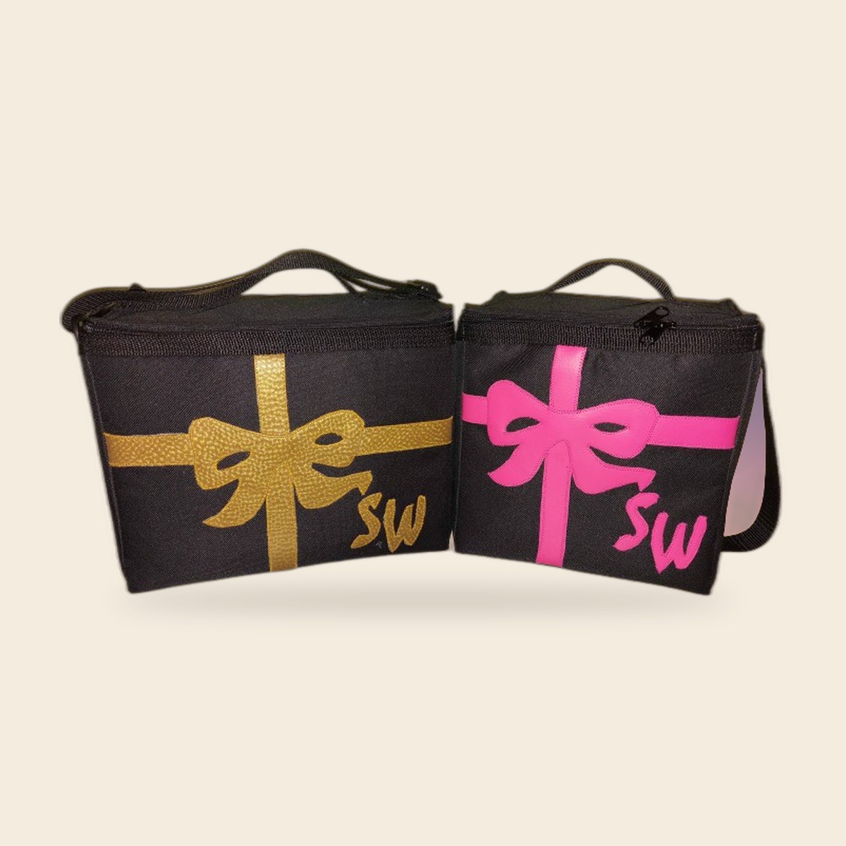 Pink SW gift bow lunch bag for Christmas