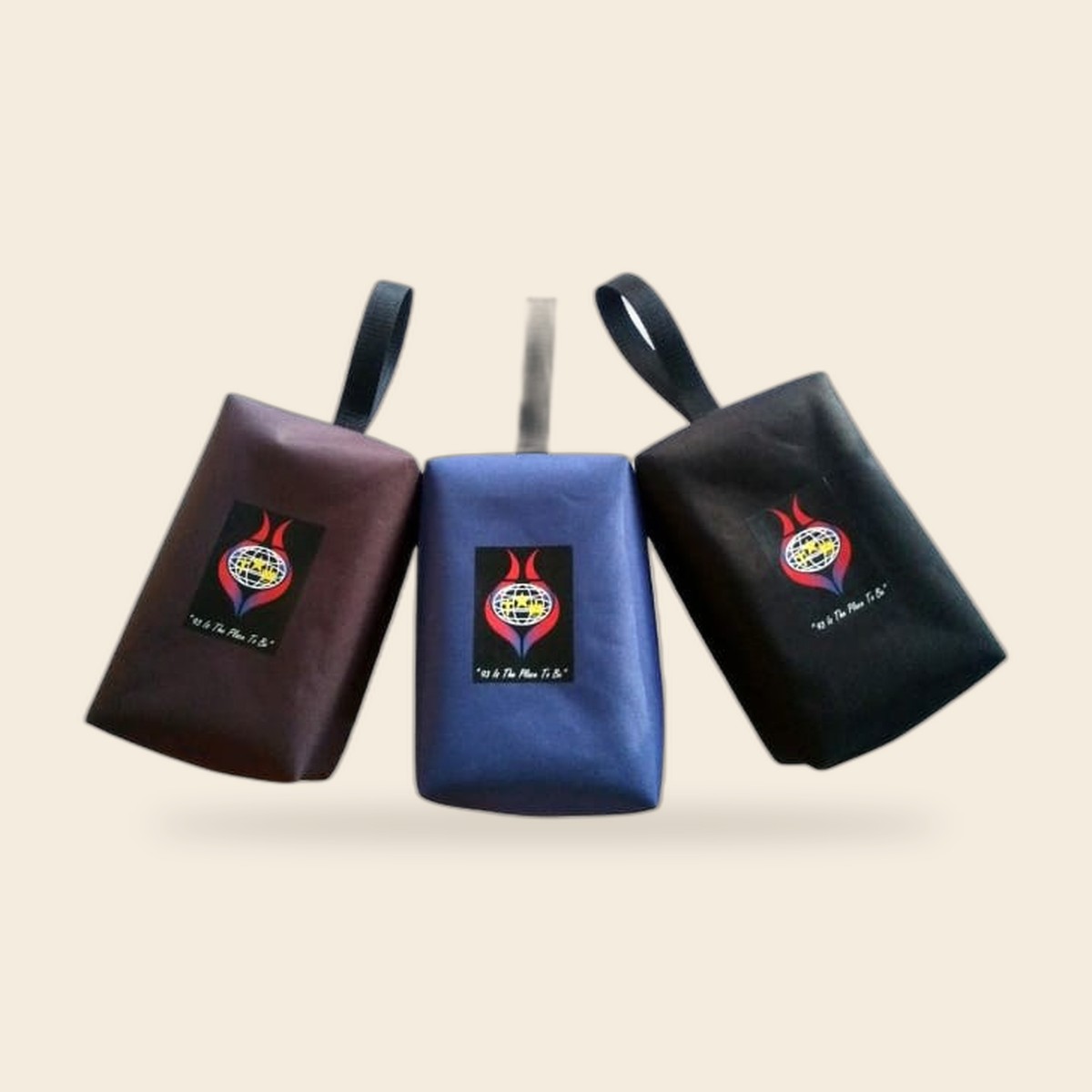 Branded promotional carry bags in a matched color set