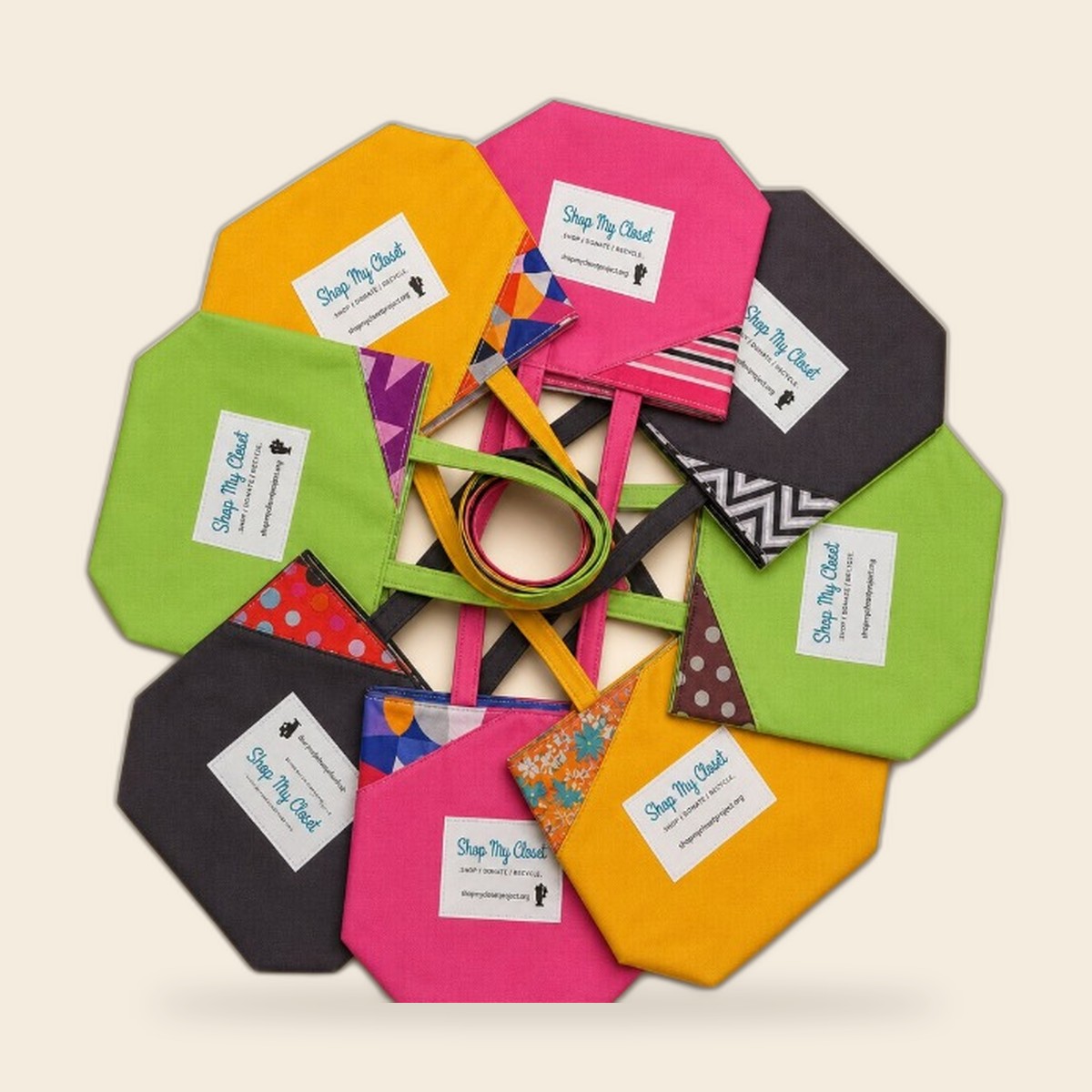 4K mockup of color matched promotional totes